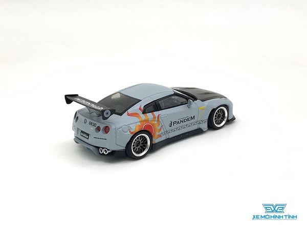 Xe Mô Hình Pandem Nissan GT-R (R35) GT Wing Rocaf Malataw Fighter LHD Taiwan Exclusive 1:64 MiniGT ( Xám )