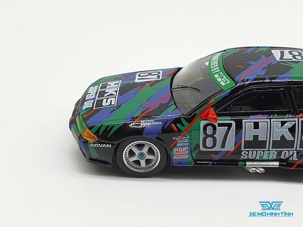 Xe Mô Hình Nissan Skyline GT-R (R32) Gr.A #87 HKS 1993 Japan Touringcar Championship 1:64 MiniGT ( Xanh Lá )