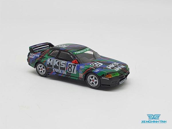 Xe Mô Hình Nissan Skyline GT-R (R32) Gr.A #87 HKS 1993 Japan Touringcar Championship 1:64 MiniGT ( Xanh Lá )