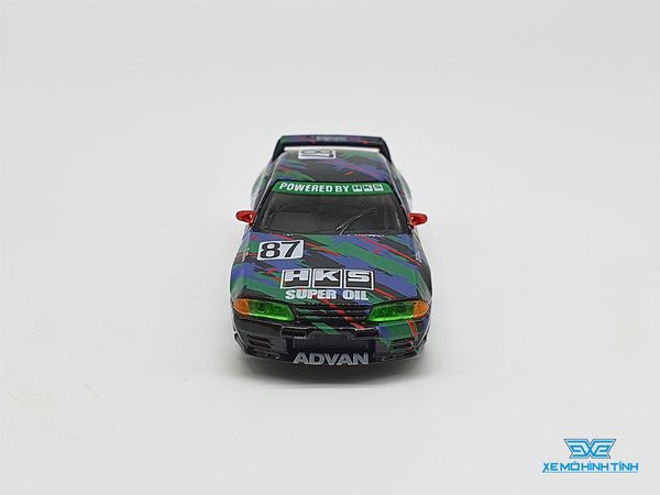 Xe Mô Hình Nissan Skyline GT-R (R32) Gr.A #87 HKS 1993 Japan Touringcar Championship 1:64 MiniGT ( Xanh Lá )