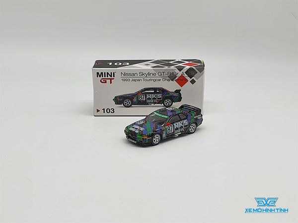 Xe Mô Hình Nissan Skyline GT-R (R32) Gr.A #87 HKS 1993 Japan Touringcar Championship 1:64 MiniGT ( Xanh Lá )