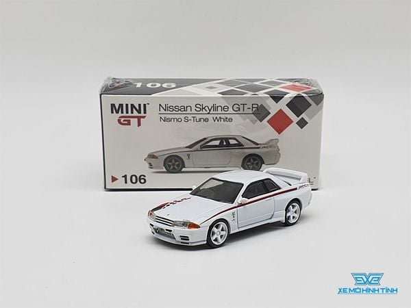 Xe Mô Hình Nissan Skyline GT-R (R32) Nismo S-Tune White RHD 1:64 MiniGT (Trắng)