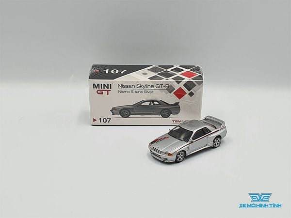 Xe Mô Hình Nissan Skyline GT-R 1:64 MiniGT ( Bạc )