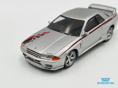 Xe Mô Hình Nissan Skyline GT-R 1:64 MiniGT ( Bạc )