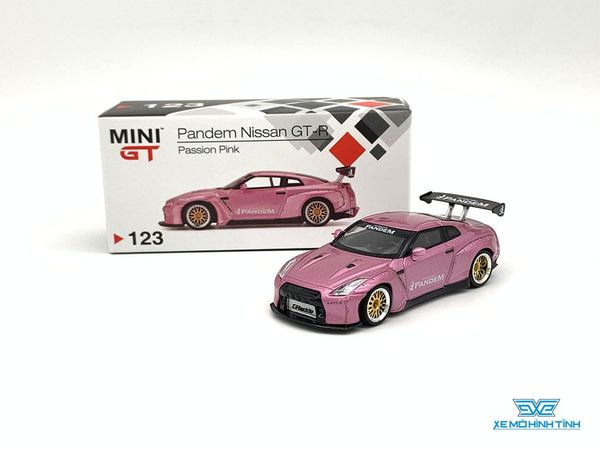 Xe Mô Hình Pandem Nissan GT-R R35 Wing Passion 1:64 MiniGT ( Hồng )