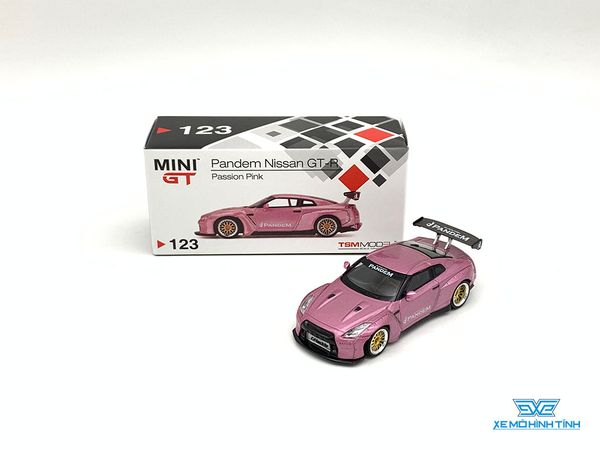 Xe Mô Hình Pandem Nissan GT-R R35 Wing Passion 1:64 MiniGT ( Hồng )