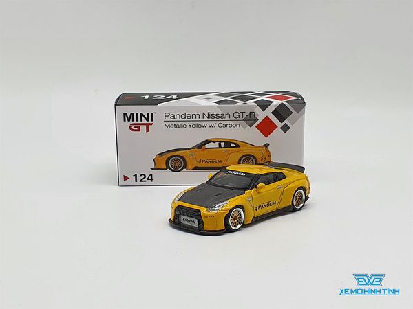Xe Mô Hình Nissan Pandem  GT-R LHD 1:64 MiniGT ( Vàng )