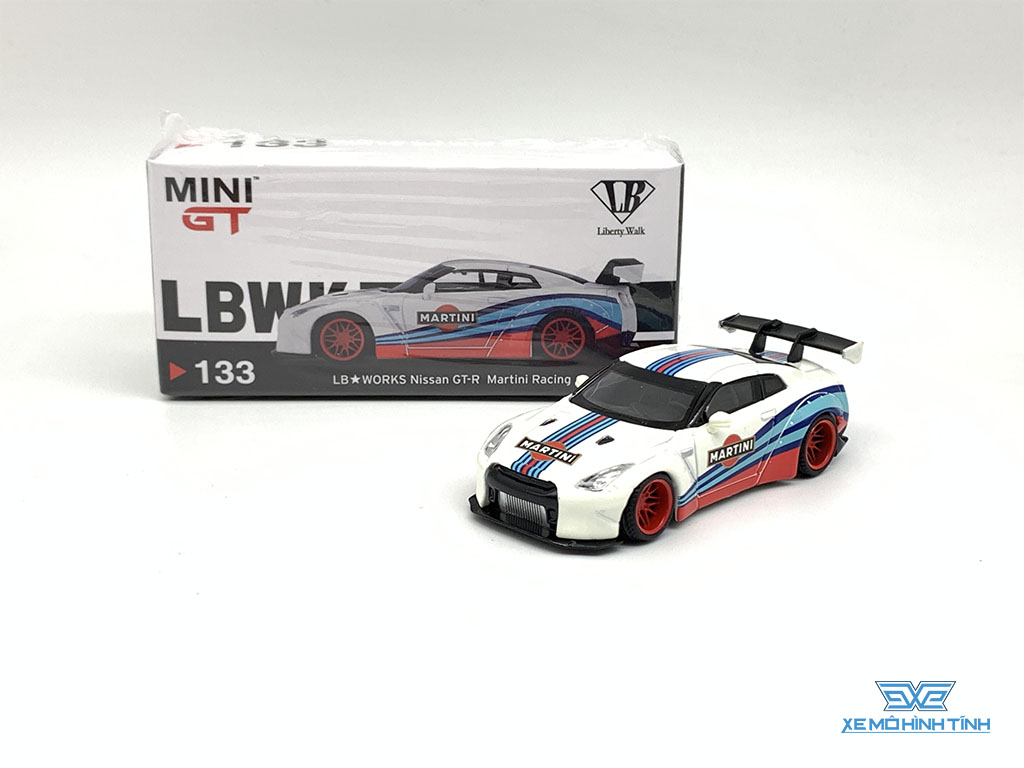 MINI GT LB★WORKS Nissan GT-R Martini Xe Mô Hình LB*Works Nissan GT-R (R35) 1:64 MiniGT ( Martini