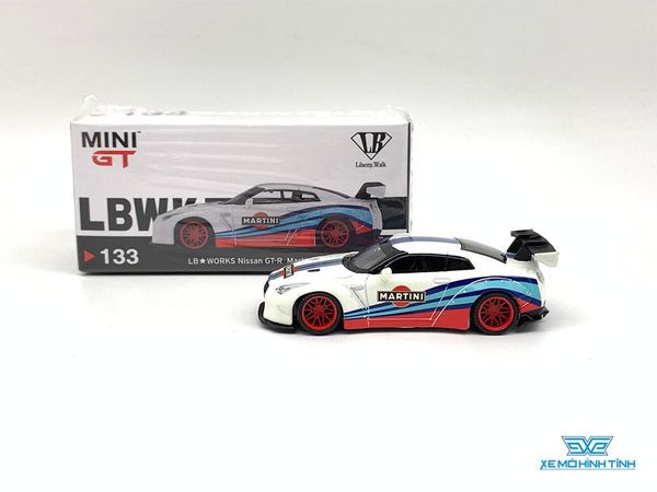 Xe Mô Hình LB*Works Nissan GT-R (R35) 1:64 MiniGT ( Martini )