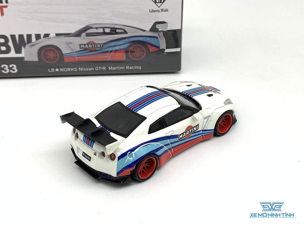 Xe Mô Hình LB*Works Nissan GT-R (R35) 1:64 MiniGT ( Martini