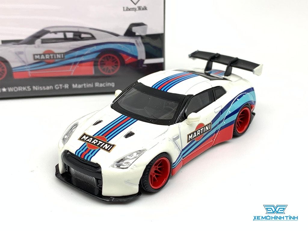 Xe Mô Hình LB*Works Nissan GT-R (R35) 1:64 MiniGT ( Martini
