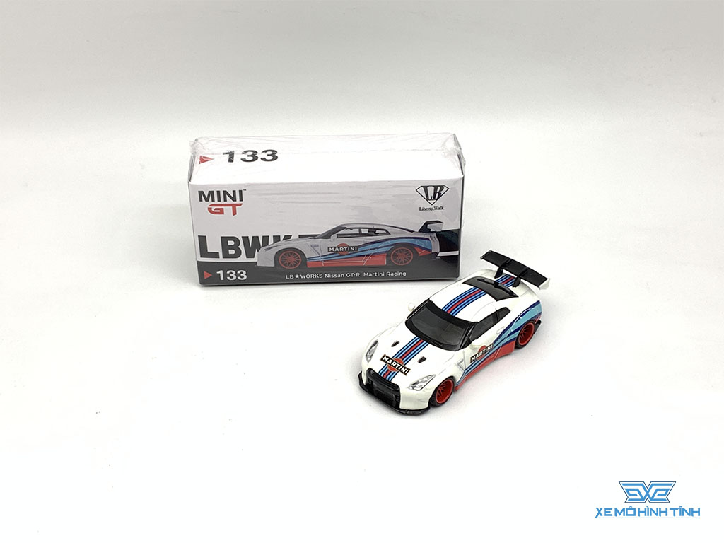 Xe Mô Hình LB*Works Nissan GT-R (R35) 1:64 MiniGT ( Martini