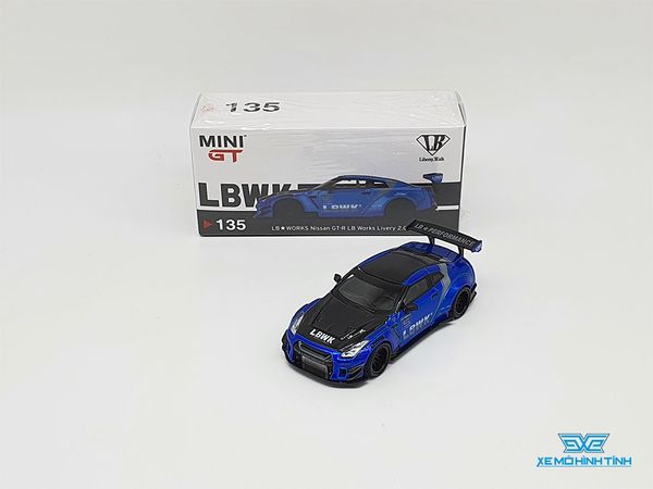 Xe Mô Hình LB Nissan GT-R (R35) Type2, Rear Wing ver3 1:64 MiniGT ( Xanh )