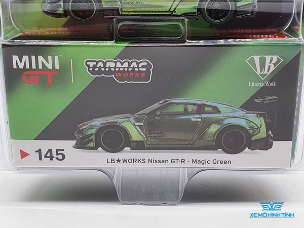 Xe Mô Hình Nissan GT-R (R35) LB*Works Type 2 Rear Wing Ver 3 1:64 MiniGT ( Xanh Biến Màu )