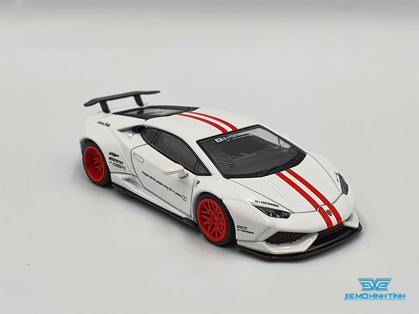 Xe Mô Hình Lamborghini Huracan LB*Works 1:64 MiniGT ( Trắng Mâm Đỏ )