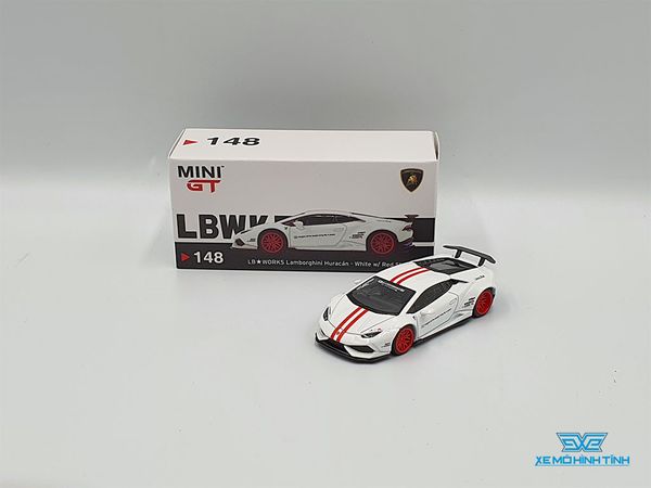 Xe Mô Hình Lamborghini Huracan LB*Works 1:64 MiniGT ( Trắng Mâm Đỏ )