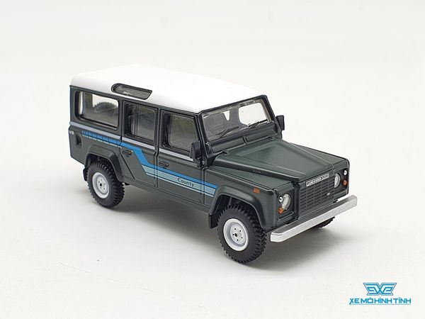 Xe Mô Hình Land Rover Defender 1985 County Station Wagon Grey RHD 1:64 Mini GT ( Đen )