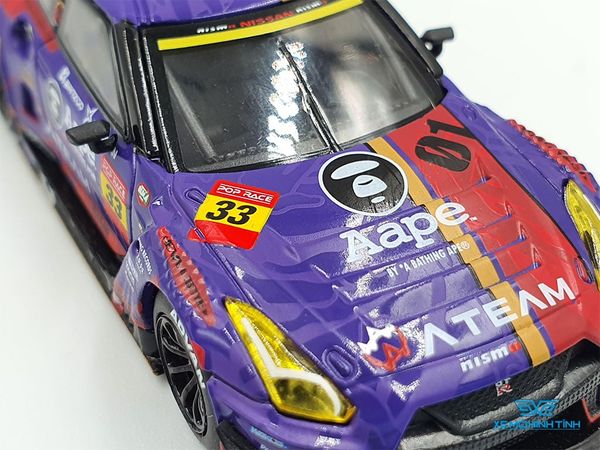 Xe Mô Hình Nissan GT-R Nismo GT3 EVA RT Test Type-01 Kakusei Edition-NISMO Festival 2019 1:64 MiniGT/ POP RACE (Tím)