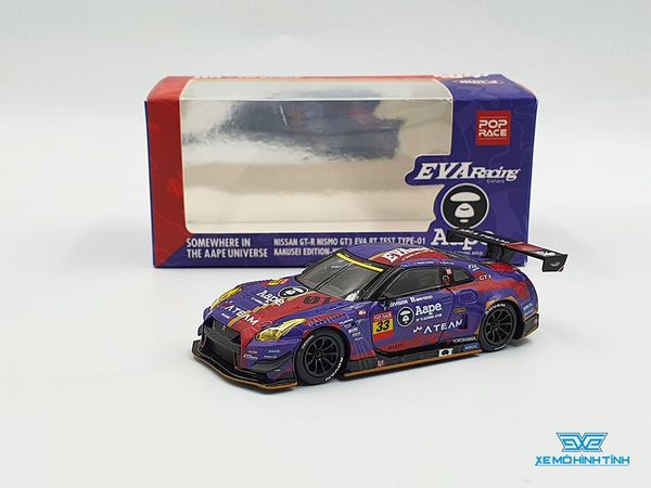 Xe Mô Hình Nissan GT-R Nismo GT3 EVA RT Test Type-01 Kakusei Edition-NISMO Festival 2019 1:64 MiniGT/ POP RACE (Tím)