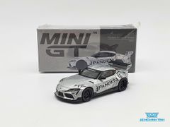 Xe Mô Hình Pandem Toyota GR Supra V1.0 Silver LHD 1:64 MiniGT (Xám)