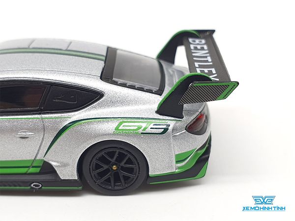 Xe Mô Hình Bentley Continental GT3 2018 Presentation Car RHD 1:64 MiniGT ( Bạc Viền Xanh)