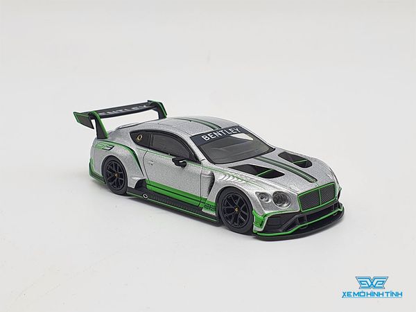 Xe Mô Hình Bentley Continental GT3 2018 Presentation Car RHD 1:64 MiniGT ( Bạc Viền Xanh)