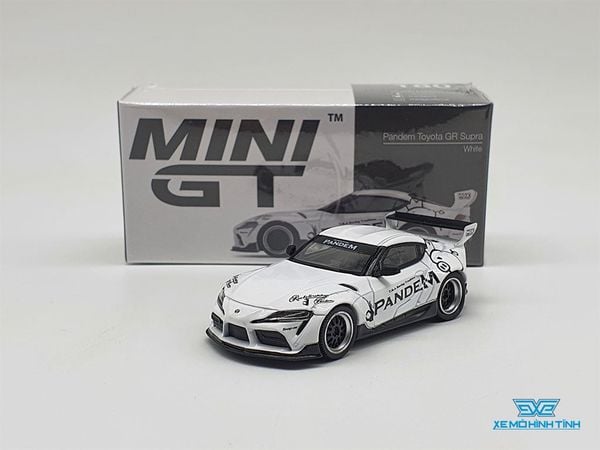 Xe Mô Hình Pandem Toyota GR Supra V1.0 White LHD 1:64 Mini GT (Trắng)