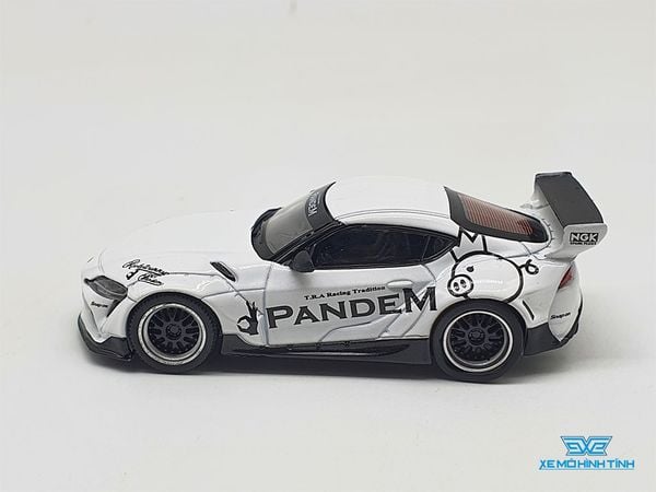 Xe Mô Hình Pandem Toyota GR Supra V1.0 White LHD 1:64 Mini GT (Trắng)