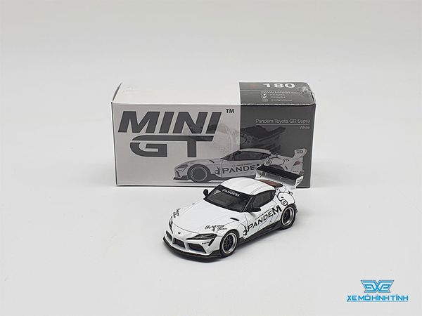 Xe Mô Hình Pandem Toyota GR Supra V1.0 White LHD 1:64 Mini GT (Trắng)