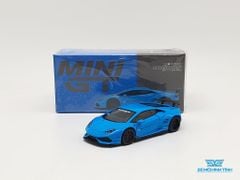 Xe Mô Hình LB* WORKS Lamborghini Huracán - Light Blue LHD 1:64 Mini GT ( Xanh )