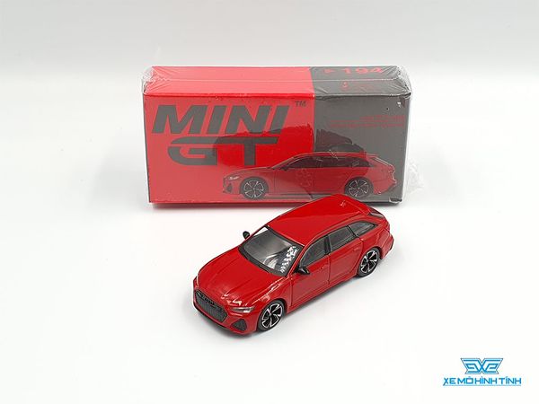 Xe Mô Hình Audi RS 6 Avant Carbon Black Tango Red LHD 1:64 Mini GT ( Đỏ )