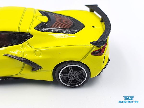 Xe Mô Hình Chevrolet Corvertte Stingray 2020 Accelerate Yellow Metallic LHD 1:64 Mini GT ( Vàng )