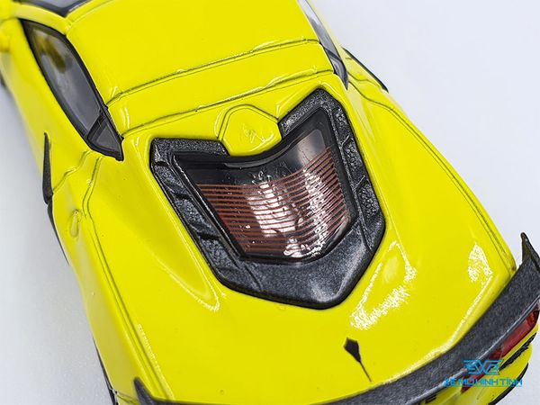 Xe Mô Hình Chevrolet Corvertte Stingray 2020 Accelerate Yellow Metallic LHD 1:64 Mini GT ( Vàng )