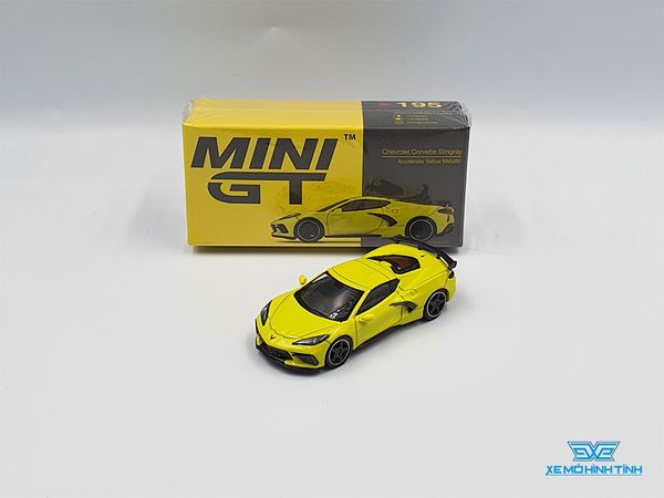 Xe Mô Hình Chevrolet Corvertte Stingray 2020 Accelerate Yellow Metallic LHD 1:64 Mini GT ( Vàng )