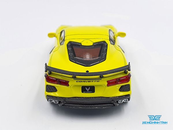 Xe Mô Hình Chevrolet Corvertte Stingray 2020 Accelerate Yellow Metallic LHD 1:64 Mini GT ( Vàng )