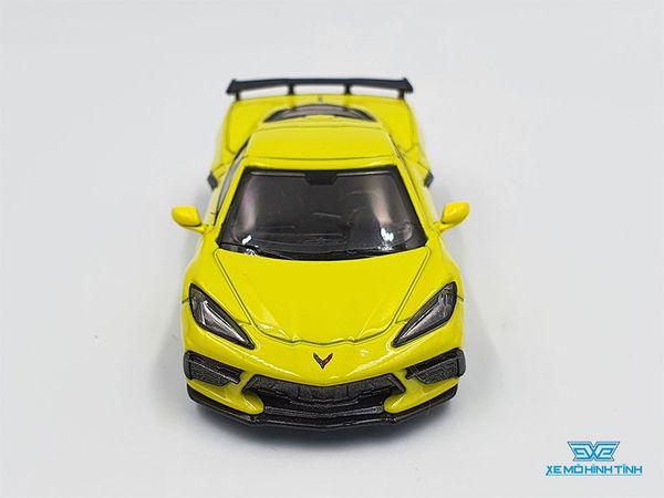 Xe Mô Hình Chevrolet Corvertte Stingray 2020 Accelerate Yellow Metallic LHD 1:64 Mini GT ( Vàng )