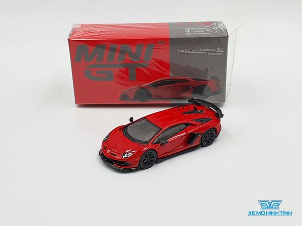 Xe Mô Hình Lamborghini Aventador SVJ - Rosso Mars LHD 1:64 Mini GT (Đỏ)