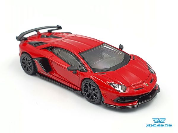 Xe Mô Hình Lamborghini Aventador SVJ - Rosso Mars LHD 1:64 Mini GT (Đỏ)