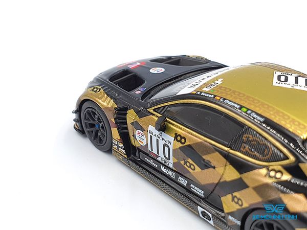 Xe Mô Hình Bentley Continental GT3 #110 M-Sport Team Bentley 2019 Total 24 Hours of Spa RHD 1:64 Mini GT ( Đen Vàng )