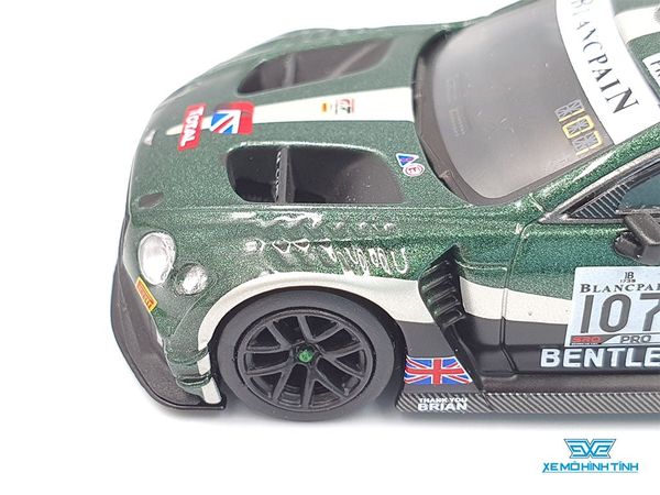 Xe Mô Hình Bentley Continental GT3 #107 M-Sport Team Bentley 2019 Total 24 Hours of Spa RHD 1:64 Mini GT ( Xanh Rêu )