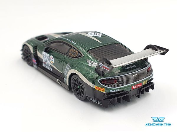 Xe Mô Hình Bentley Continental GT3 #107 M-Sport Team Bentley 2019 Total 24 Hours of Spa RHD 1:64 Mini GT ( Xanh Rêu )