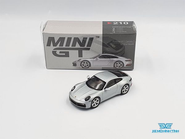 Xe Mô Hình Porsche 911 Carrera S GT Silver Metallic LHD 1:64 Mini GT ( Bạc )