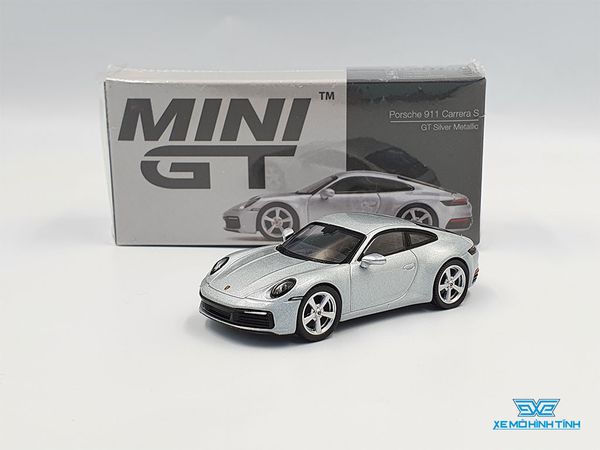 Xe Mô Hình Porsche 911 Carrera S GT Silver Metallic LHD 1:64 Mini GT ( Bạc )