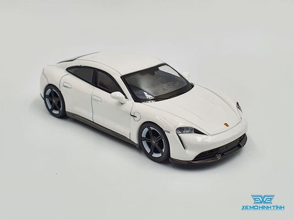 Xe Mô Hình Porsche Taycan Turbo S White LHD 1:64 MiniGT (Trắng)