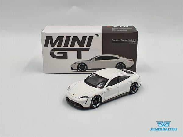 Xe Mô Hình Porsche Taycan Turbo S White LHD 1:64 MiniGT (Trắng)