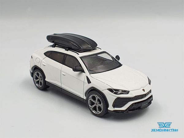 Xe Mô Hình Lamborghini Urus Bianco Monocerus Matt W/ Roof Box LHD 1:64 Mini GT ( Trắng Nhám )