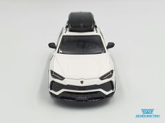 Xe Mô Hình Lamborghini Urus Bianco Monocerus Matt W/ Roof Box LHD 1:64 Mini GT ( Trắng Nhám )