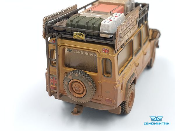 Xe Mô Hình Land Rover Defender 110 1989 Camel Trophy Winner Team UK RHD 1:64 MiniGT ( Vàng Bụi )