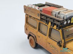 Xe Mô Hình Land Rover Defender 110 1989 Camel Trophy Winner Team UK RHD 1:64 MiniGT ( Vàng Bụi )