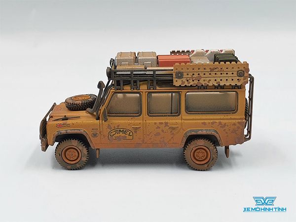 Xe Mô Hình Land Rover Defender 110 1989 Camel Trophy Winner Team UK RHD 1:64 MiniGT ( Vàng Bụi )